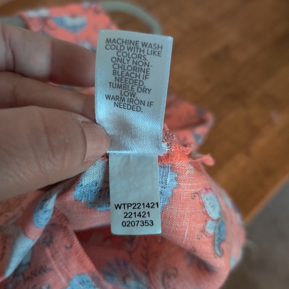 J. Jill Linen Multicolored Floral Sleeveless Shirt Top 100% Linen - Picture 6 of 9